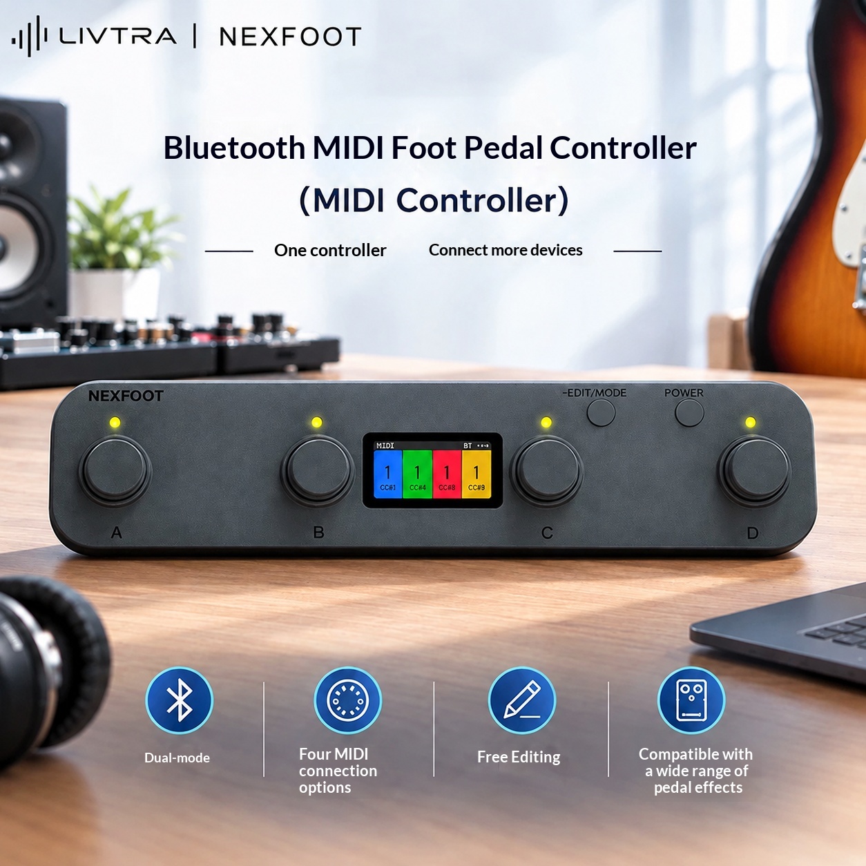 Midi Controller Pad - جهاز تحكم بالقدم LIVTRA NEXFOOT بتقنية